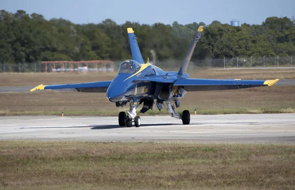 Avion Chasse Hornet Militaire Préparant Pour Prise Une Piste Pensacola — Photo