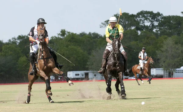 Ação Durante Uma Partida Pólo Villages Polo Club Florida Eua — Fotografia de Stock