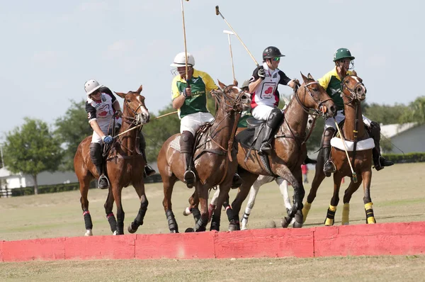 Ação Durante Uma Partida Pólo Villages Polo Club Florida Eua — Fotografia de Stock