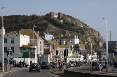 Ventnor, Isle of Wight, İngiltere'de. Şubat 2019. Kış güneş ışığı gördüm bu popüler tatil beldesi.