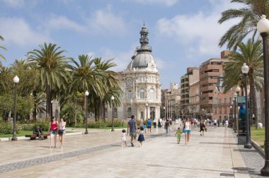 Belediye binasına Plaza del Ayuntamiento Cartagena Güney İspanya