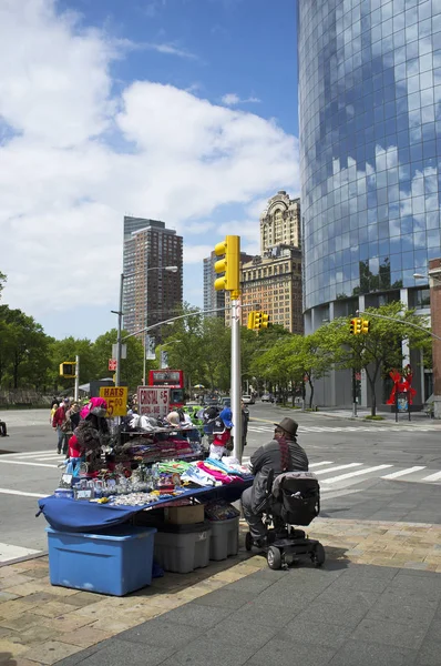 Vendedor Ambulante Scooter Móvil South Ferry Manhattan Nueva York — Foto de Stock