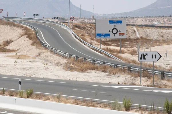 Spanische Autobahn Rm1 Durchschneidet Die Landschaft Der Murcia Südspanien — Stockfoto