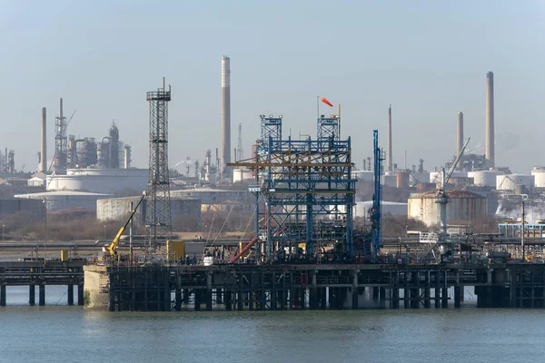 Zona Atraque Desembarque Petroleros Petroleros Químicos Entregados Una Refinería — Foto de Stock