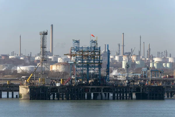 Refinería Fawley Southampton Inglaterra Reino Unido Febrero 2019 Zona Atraque — Foto de Stock