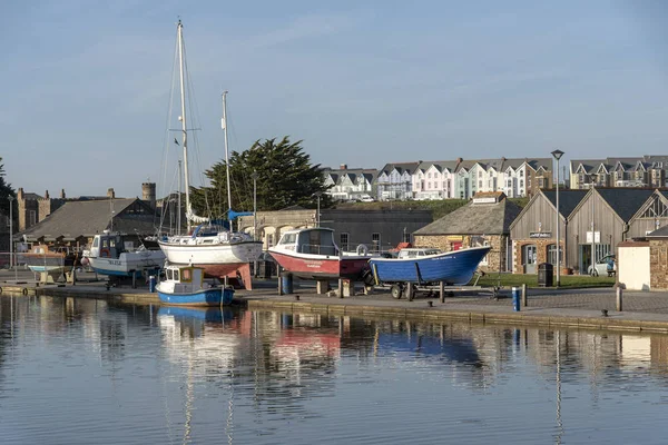 Bude North Cornwall England Februar 2019 Bude Kanal Mit Booten — Stockfoto
