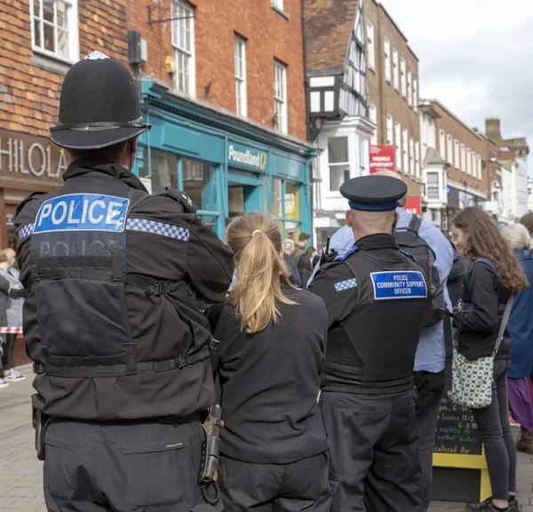 Salisbury Wiltshire Reino Unido Março 2019 Agentes Comunitários Apoio Policial — Fotografia de Stock