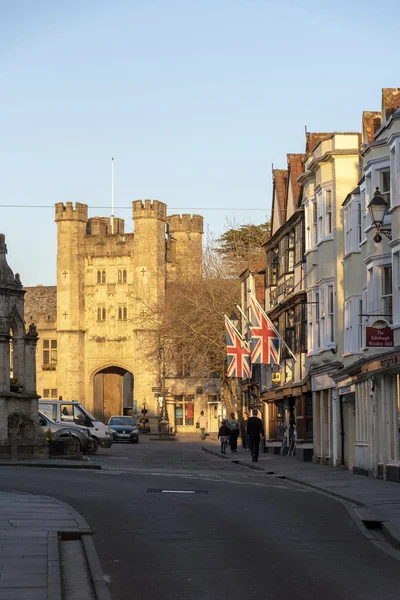 Wells Somerset Inghilterra Regno Unito Marzo 2019 Sole Splendente Illumina — Foto Stock