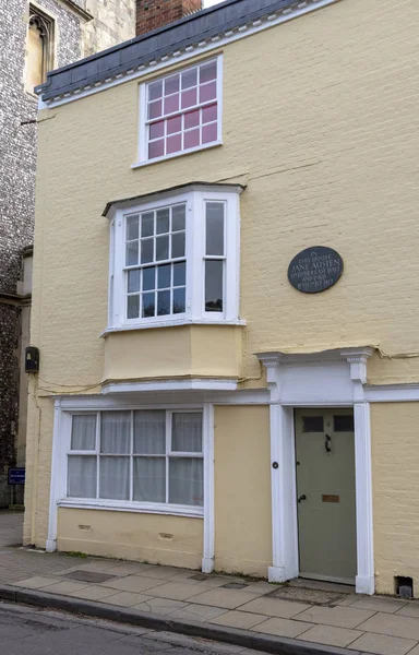 Winchester Hampshire Anglia Marca 2019 Jane Austen Pisarka Mieszkała Tym — Zdjęcie stockowe
