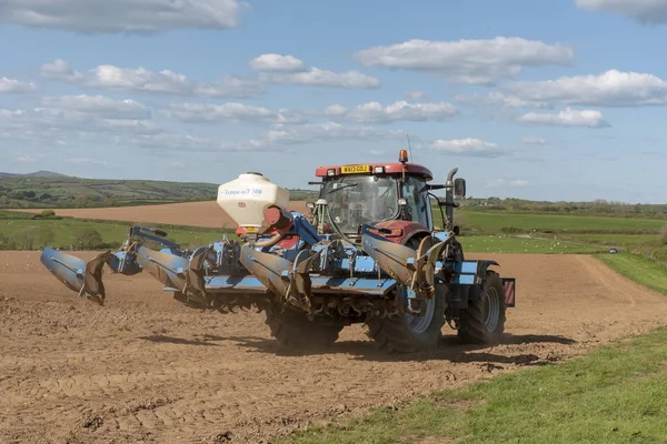 Modbury Південна Девон Англія Великобританія 2019 Травня Трактор Збирається Почати — стокове фото