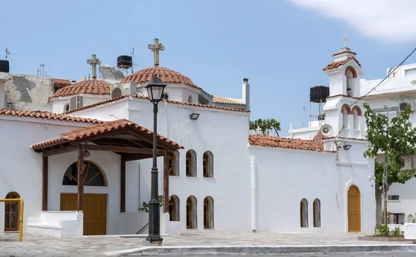 Crete Greece June 2019 Church Afendis Christos Close Small Harbour — Stock Photo, Image