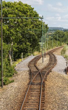 Seaton, Devon, İngiltere, İngiltere, Temmuz 2019. Seaton Tramvay Tramvay Parçaları Devon, İngiltere kırsal üzerinden çalışan.