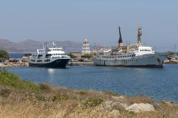 Puerto Kissamos Kastelli Creta Grecia Junio 2019 Espíritu Athos Ferry — Foto de Stock