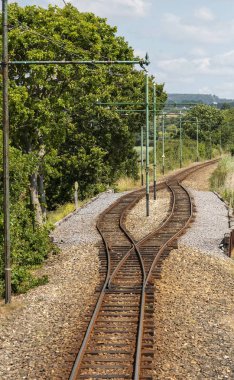 Seaton, Devon, İngiltere, İngiltere, Temmuz 2019. Seaton Tramvay Tramvay Parçaları Devon, İngiltere kırsal üzerinden çalışan.