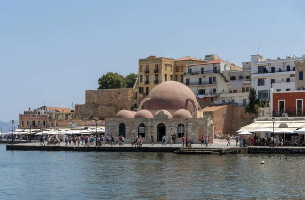 Chania Kreta Griekenland 2019 Juni Moskee Van Janissaries Aan Waterkant — Stockfoto