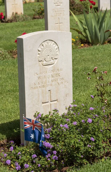 Suda Bay War Cemetery Kreta Grekland Juni 2019 Minnesmärken Till — Stockfoto