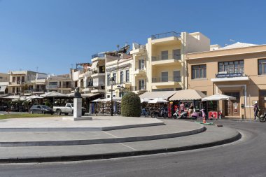 Rethymno, Girit, Yunanistan. Ekim 2019. Girit, Rethymno 'nun merkez ve alışveriş alanı.
