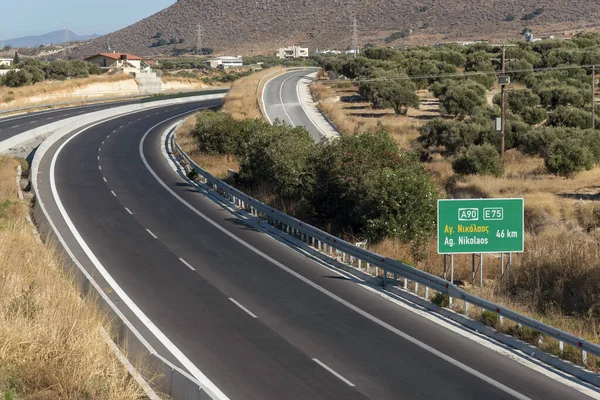 Heraklion Beton Griechenland Oktober 2019 Neu Eröffnete Nationale Straße Die — Stockfoto