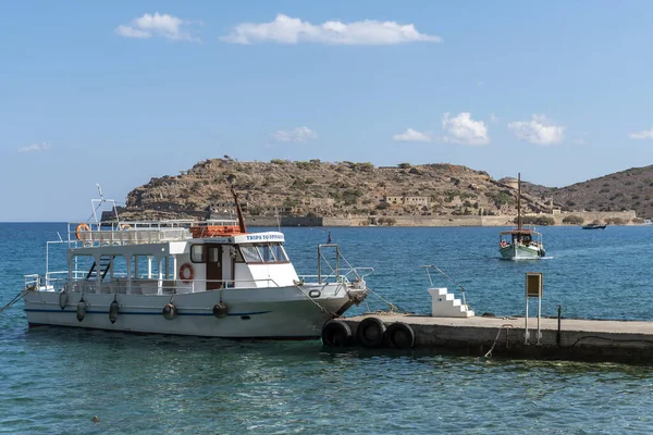 Plaka Creta Grecia Octubre 2019 Antigua Colonia Leper Spinalonga Fondo — Foto de Stock