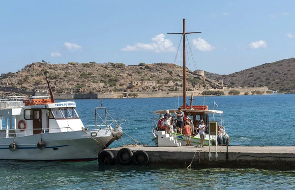 Plaka Creta Grecia Octubre 2019 Antigua Colonia Leper Spinalonga Fondo — Foto de Stock