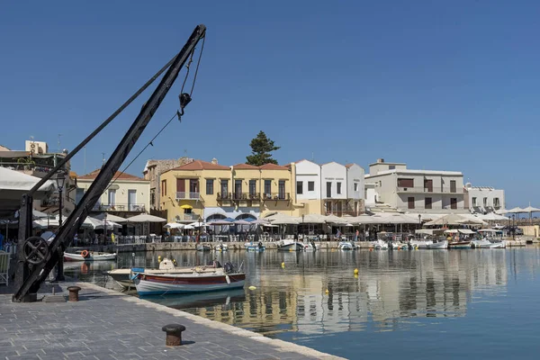 Rethymno Kreta Griekenland September 2019 Kleine Vissersbootjes Historische Venetiaanse Haven — Stockfoto