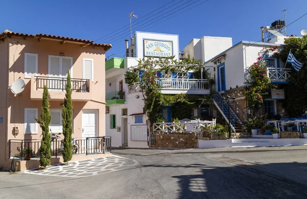 Malia Creta Grecia Octubre 2019 Propiedades Residenciales Comerciales Lado Lado — Foto de Stock