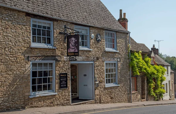 Malmesbury Wiltshire England Großbritannien 2020 Smoking Dog Ein Altes Britisches — Stockfoto