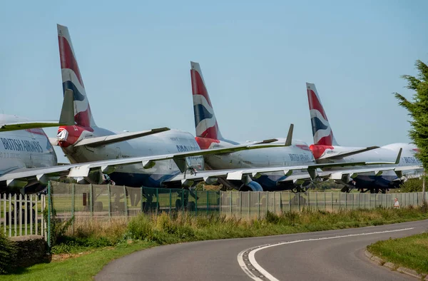 Kemble Gloucestershire Angleterre Royaume Uni 2020 British Airways 747 Aligne — Photo