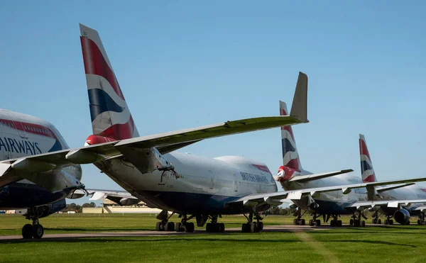 Kemble Gloucestershire England Storbritannien 2020 British Airways 747 Flygplan Ställer — Stockfoto