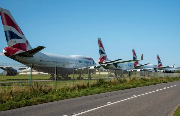 Kemble Gloucestershire England Storbritannien 2020 British Airways 747 Flygplan Ställer — Stockfoto