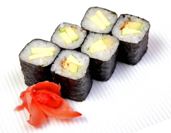 Rouleau Avec Concombre Nourriture Végétarienne Sushi Dans Nori Nourriture Japonaise — Photo