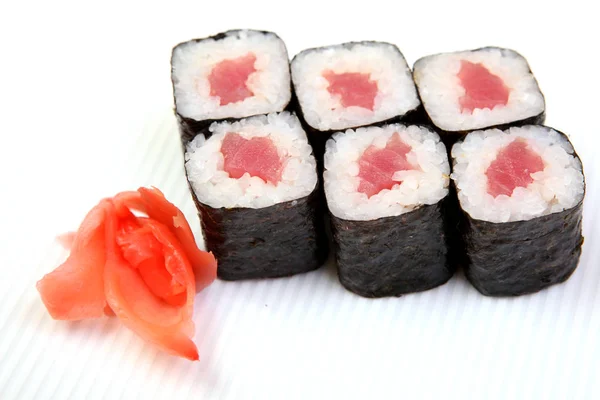 Rollos Syak Maki Comida Japonesa Plato Hermoso Alimento Dietético Exquisito — Foto de Stock