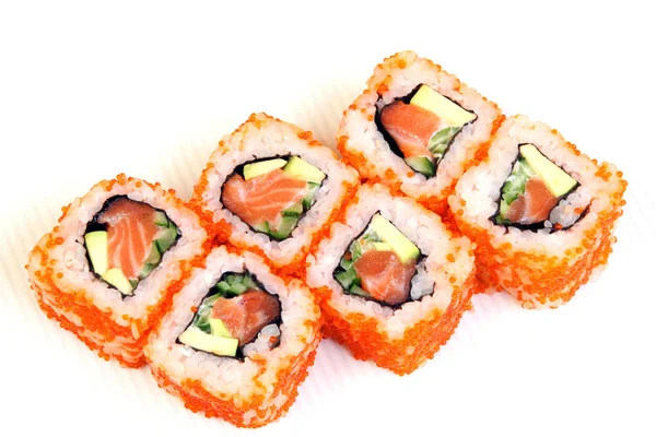 Sushi Rollen Met Garnalen California Roll Met Avocado Japans Eten — Stockfoto