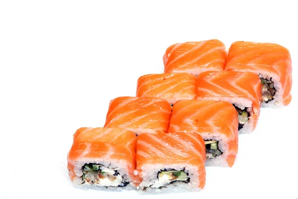 Roll Tokio Sushi Łososiem Węgorz Przetargu Sera Japoński Żywności Danie — Zdjęcie stockowe