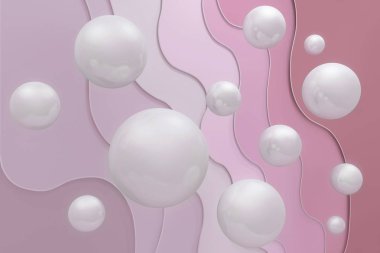 Beyaz parlak küre 3d pembe bir arka plan üzerinde. 3D görüntü. 3D render
