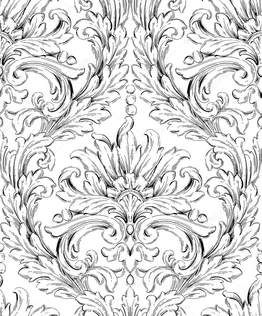 Abstract hand-drawn floral seamless pattern, vintage background. Floral pattern can be used for wallpaper, textile, pattern fills