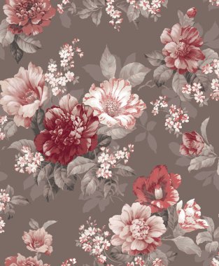 Gül desenli kusursuz çiçek deseni.