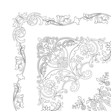 Doodles çiçekler ile doodle sorunsuz arka plan. Etnik desen duvar kağıdı için kullanılabilir, desen doldurur, boyama kitap ve çocuklar ve yetişkinler için sayfalar. Siyah beyaz.