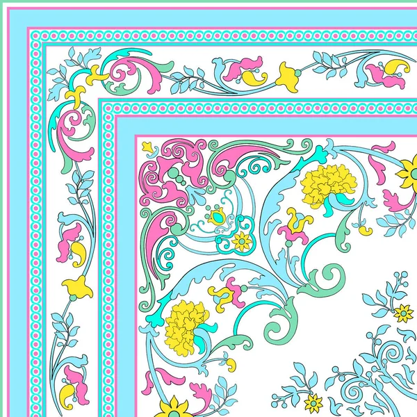 Seamless Floral Pattern Bright Colorful Flowers White Background Elegant Template — Stock Photo, Image