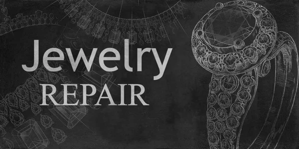 Jewelry repair. Black background with hand-painted jewelery. Textural background for creativity.