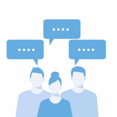 İş takım. İş insanlar ve konuşma balonu.