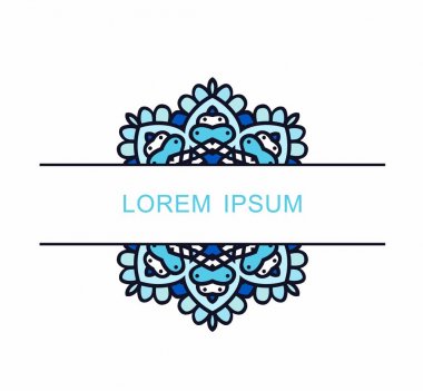 Şablon metni bir dairesel süsleme ve yer kartları için