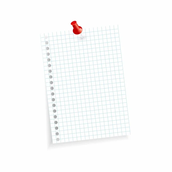 Білий Картатий Брухт Паперу Голкою Шпилькою — стоковий вектор