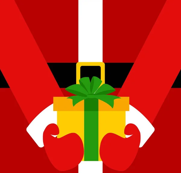 Fond Vectoriel Père Noël Donne Cadeau — Image vectorielle