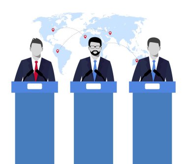 Election debates, dispute, social discussion. illustration concepts illustration of a speakers. politicians. election debates concept. clipart