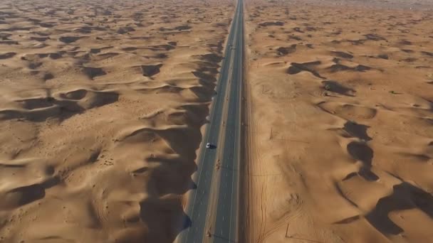 Desert highway from the bird-eye view — Stock Video