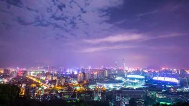 City time lapse shot. Noche en China, disparo acelerado . — Vídeos de Stock