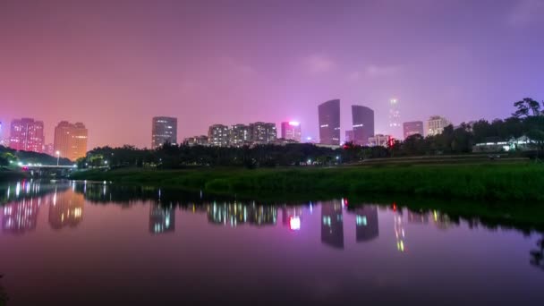 中国城市时光流逝的镜头。夜间时间 — 图库视频影像