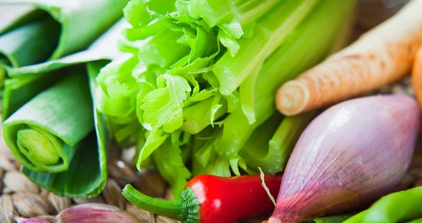 Vegetable soup ingredients -  fresh veggies from farm shop.