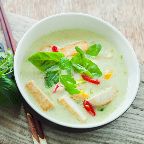 Vegetarischer Tom Kha Mit Tofu — Stockfoto